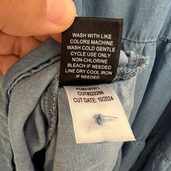 Torrid Chambray Blue Tiered Sleeveless Shift Dress Lyocell Size 3 (3X) - Picture 11 of 11